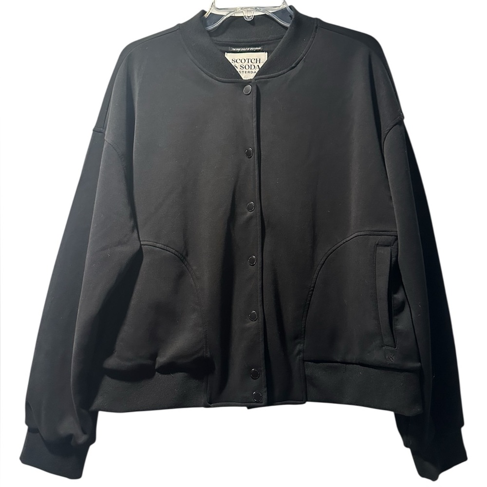 Scotch & Soda Women's Black Jersey Bomber Jacket- XL